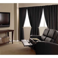 4 Velvet Panel Drapes 5ft x9ft Black Curtain Backdrop Movie Theater Show Display
