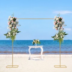Metal Wedding Arch Frame Gold Iron Garden Party Stand Backdrop Flower Display