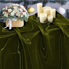 MDS 5 Yard Sheer Organza Fabric for Wedding Party – Olive Green