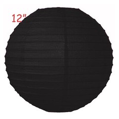 12 Black 12″ Paper Chinese Lantern Lamp Shade Wedding Party Decoration Supplies