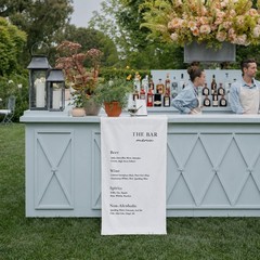 Cocktail Hour Drink Menu Fabric Banner Wedding Bar Signage