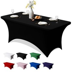 Trlyc 1 Pack 6FT Spandex Table Cloth – 72 x 30 Inch Rectangular Stretch Table…