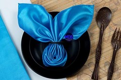 MDS Pack of 100 Satin Napkin Square 12 X 12 Inches 12″ x 12″ (Set of 100) Blue