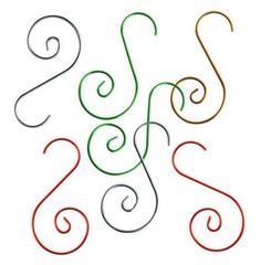 60Pcs 4 Colors 25*50mm Metal Swirl Shaped Connectors Hooks Hanger Crystal Prisms