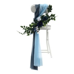 Blue Artificial Flower Arrangement Ribbons For Wedding Chair Back Decor Pack 6x