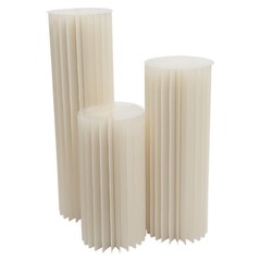 3x Foldable Cardboard Flower Stands Columns Wedding Decor Display With PVC Plate