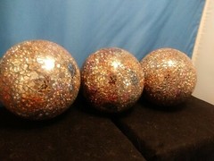 5″ multicolorGlass Mirror Ball Wedding Party Decorations SET OF 3 INDOOR OR OUT