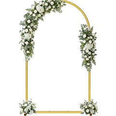 7.2FT Metal Wedding Arch Backdrop Stand for Wedding Ceremony Birthday Party Gold