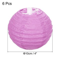 6pcs 4 Inch Folding Hanging Paper Lanterns Small Lampshade Pink