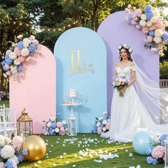 Set of 3 Arch Backdrop Covers(6ft, 5ft, 6FT,5FT,4FT Pink+Light Blue+Lavender