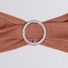 10 Terracotta Spandex CHAIR SASHES with Silver Round Buckles Wedding