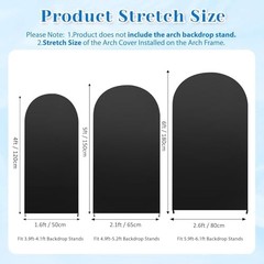 Arch Backdrop Cover 3-Piece Set Stretch Spandex 4ft 5ft 6ft | Wrinkle-free