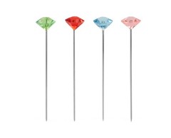 100 CLEAR CRYSTAL RHINESTONE WEDDING BOUQUET CAKE PINS JEWELS PICKS GEMS BLING