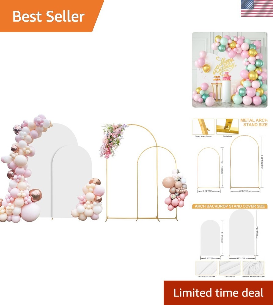 Versatile Metal Balloon Arch Stand – 7.2FT & 6FT, Easy Setup for Elegant Events