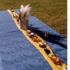 Navy Blue Tablecloth – 60 x 144 inch. Subtle Wave Pattern Wedding Events Home