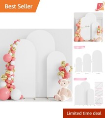 Set of 3 Spandex Wedding Arch Covers 4ft 5ft 6ft White Backdrop Decoration