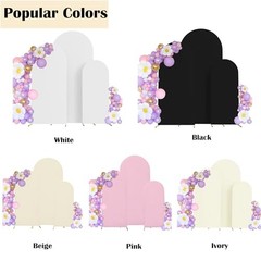 4FT,5FT,6FT Spandex Arch Backdrop Stand Covers Set of 3 | 4FT 5FT 6FT White