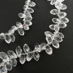 200Pcs 6*12mm Waterdrop Chandelier Crystal Pendant Glass Pendant Prism Bead DIY