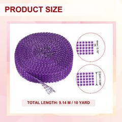 1″x10 Yard Crystal Rhinestones Mesh Ribbon Light Purple (4mm)