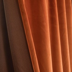 Roslynwood Luxury Soft Russet Orange Velvet Curtains 84 inches Long Back Tab …