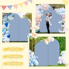 OMKSIH Dusty Blue Arch Cover Set of 2 Wedding Arch Stand Covers 7.2FT 6FT
