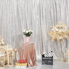 Stunning 6FT x 8FT Silver Sequin Photography Backdrop for Glamorous Occasions