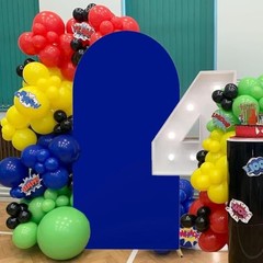 Arch Cover 2-Sided Spandex Fitted Arch Backdrop Cover Round Top 6FT Royal Blue