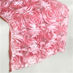 Rosette Satin Table Runner Ribbon 3D Rose Spiral Wedding Party Table decoration