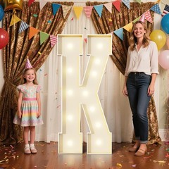 4FT Marquee Letters K Sign,Large Light Up Numbers Party Decoration – Hook and…