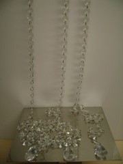 ACRYLIC CLEAR CHANDELIER CRYSTAL BEAD CHAIN STRAND 70″ CURTAIN WEDDING SET 150