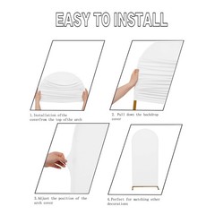 Peomeise 6FT Wedding Arch Cover，White Arch Backdrop Cover Stretchy Spande