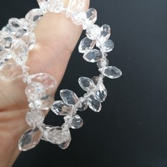200Pcs 6*12mm Waterdrop Chandelier Crystal Pendant Glass Pendant Prism Bead DIY