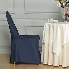 10 Navy Blue POLYESTER BANQUET CHAIR COVERS Wedding Party Catering Decorations