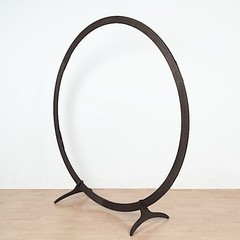 7.4 ft Dark Brown Round Natural Wood Wedding Arch Backdrop Stand Party Events