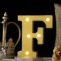 6″ tall GOLD F LED Lighted Marquee Letters Sign Party Wedding Events Decorations