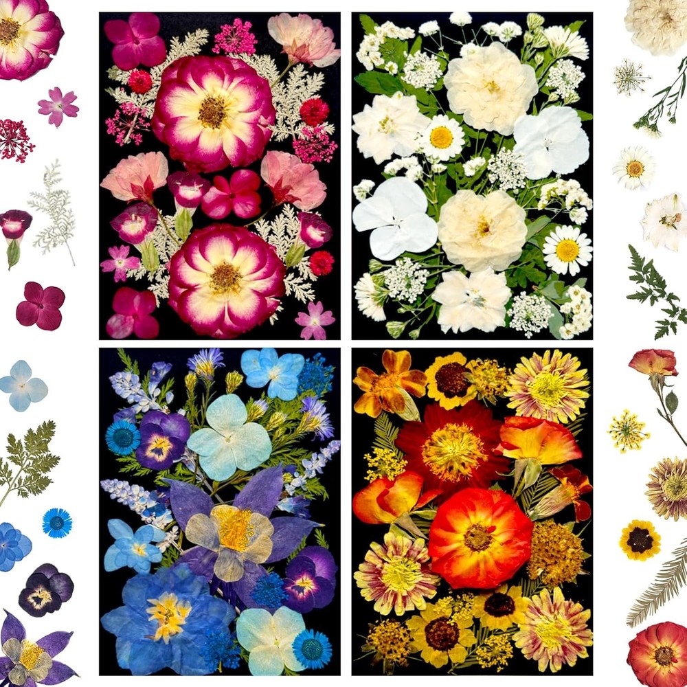 92Pcs Pred Dried Flowers for Resin, Real Assorted Natural Bulk