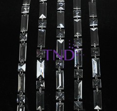 RECTANGLE & SQUARE ACRYLIC CRYSTAL GARLAND STRAND CHAIN HANGING DIAMOND DECOR