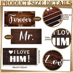 Rustic Wedding Photo Booth Props 24 Designs Double Sided Waterproof Decorations
