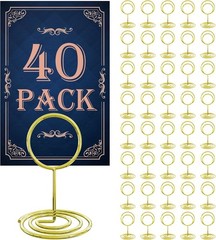 40PCS Table Number Holders, Place Cards Holder, Mini Food Labels Menu Gold