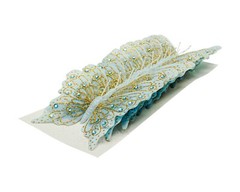 12PC 4″ Blue + Gold Glitter Feather Butterflies Craft DIY Wedding Cake Topper