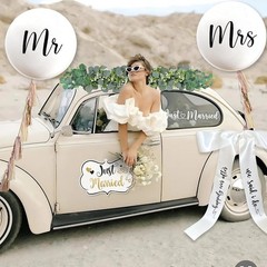 Just Married Banner, Magnets, Garland – 33 Pc