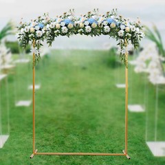 Wedding Arch Metal Rectangle Backdrop Stand Flower Balloon Frame Event 2m*1.5m