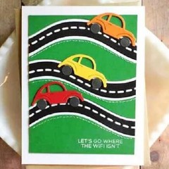 Car Highway Border Metal Die Cuts, Car and Road Frame Background Wedding Cutt…