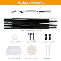 Balloon Arch Kit, 8ft Tall & 9ft Wide Adjustable Balloon Arch Frame Stand