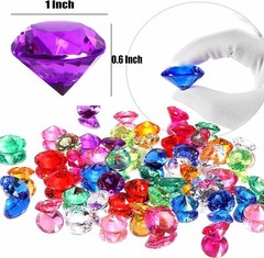 DEODARI 75pcs Multi-Colored Acrylic Gems Plastic Gemstones for Pirate Treasure