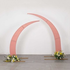 2 DUSTY ROSE Fitted Spandex Half Crescent Moon Arch BACKDROP STAND Events