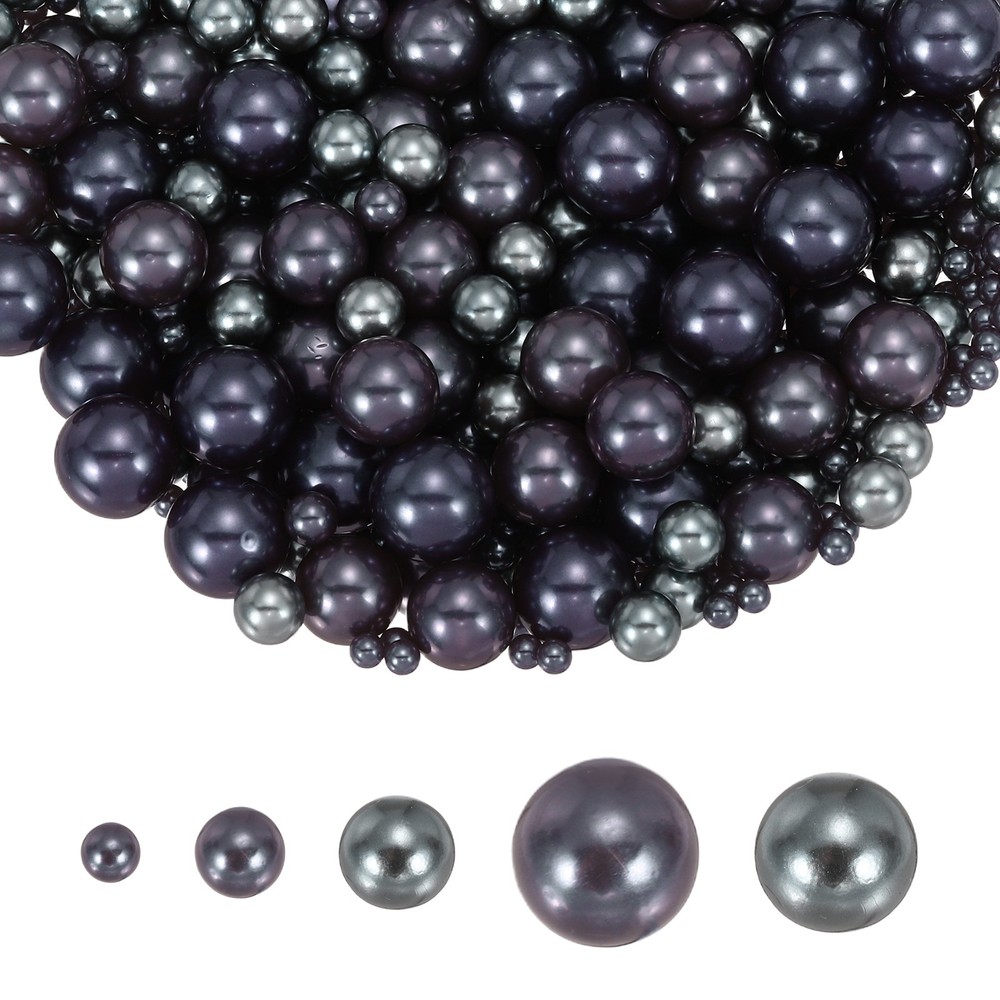 4/6/8/12/14mm Pearl Bead for Vase Filler, 600 Pcs Floating Beads, Grey