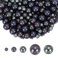 4/6/8/12/14mm Pearl Bead for Vase Filler, 600 Pcs Floating Beads, Grey