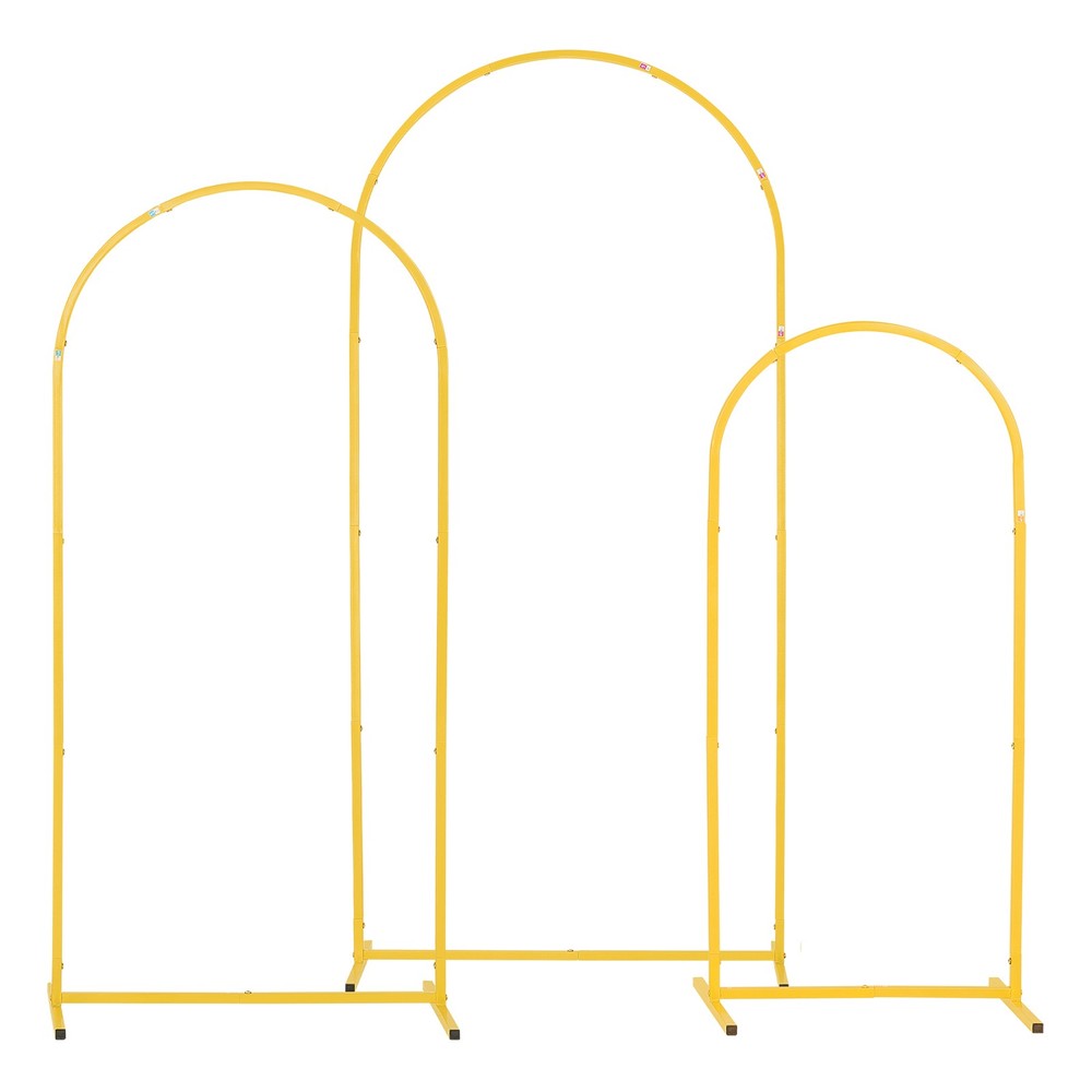 Uimoso Wedding Arch Backdrop Stand 6ft 5ft 4ft 3 PCS Metal Events Party Decor