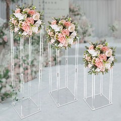 3PCS Wedding Acrylic Flower Stand Vase Column Stand Wedding Flower Stand Decor
